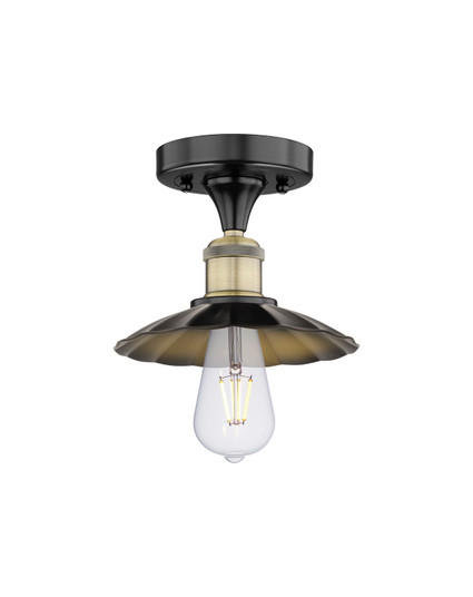 Edison One Light Semi-Flush Mount in Black Antique Brass (405|6161FBABM17BK)