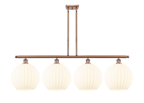 Ballston Four Light Island Pendant in Antique Copper (405|5164IACG121712WV)