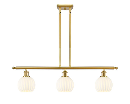 Ballston Three Light Island Pendant in Satin Gold (405|5163ISGG12176WV)
