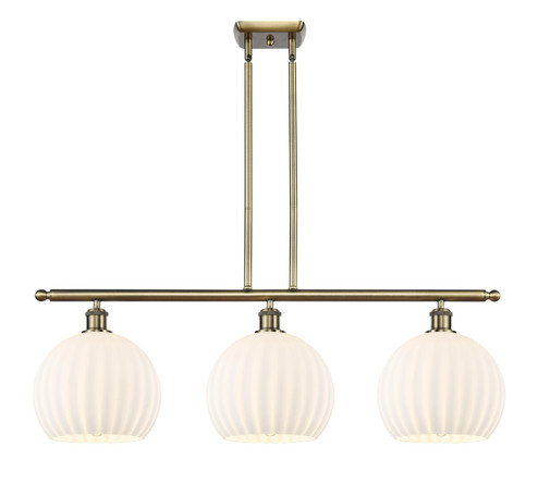 Ballston Three Light Island Pendant in Antique Brass (405|5163IABG121710WV)