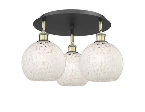 Ballston Three Light Semi-Flush Mount in Black Antique Brass (405|5163CBABG12168WM)