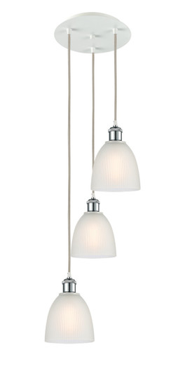 Ballston LED Pendant in White Polished Chrome (405|113B3PWPCG381)