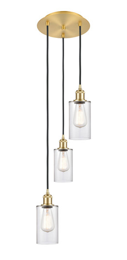 Ballston Three Light Pendant in Satin Gold (405|113B3PSGG802)