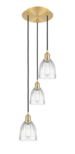 Ballston Three Light Pendant in Satin Gold (405|113B3PSGG442)