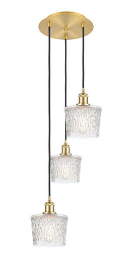 Ballston Three Light Pendant in Satin Gold (405|113B3PSGG402)