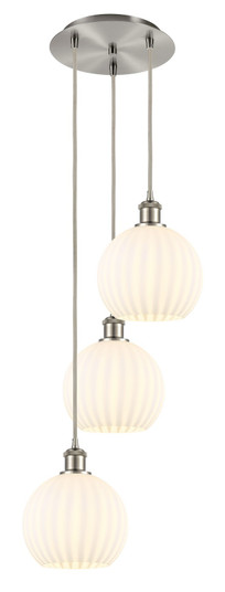 Ballston Three Light Pendant in Satin Gold (405|113B3PSGG122C8CL)