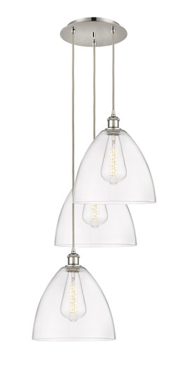 Ballston Three Light Pendant in Polished Nickel (405|113B3PPNGBD122)