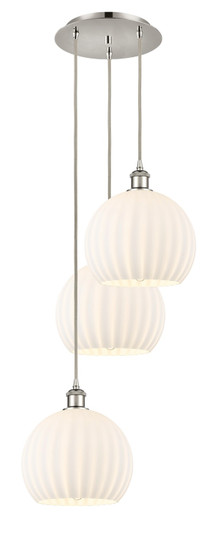 Ballston Three Light Pendant in Polished Nickel (405|113B3PPNG121710WV)
