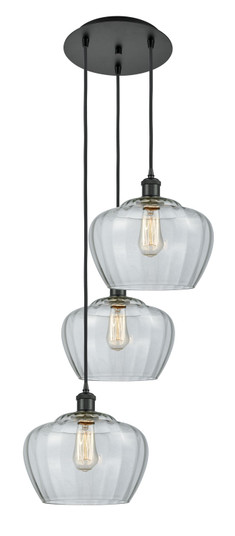 Ballston Three Light Pendant in Matte Black (405|113B3PBKG92L)