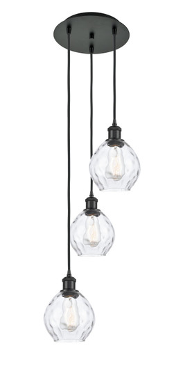 Ballston Three Light Pendant in Matte Black (405|113B3PBKG362)