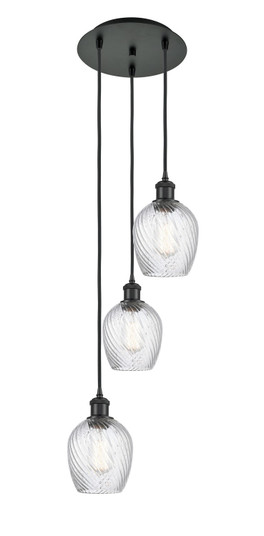 Ballston Three Light Pendant in Matte Black (405|113B3PBKG292)