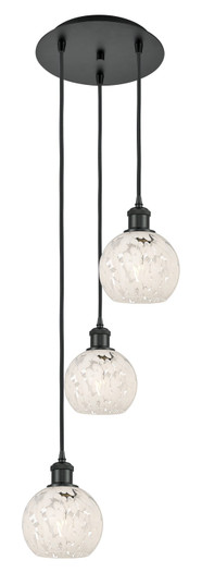 Ballston Three Light Pendant in Matte Black (405|113B3PBKG12166WM)