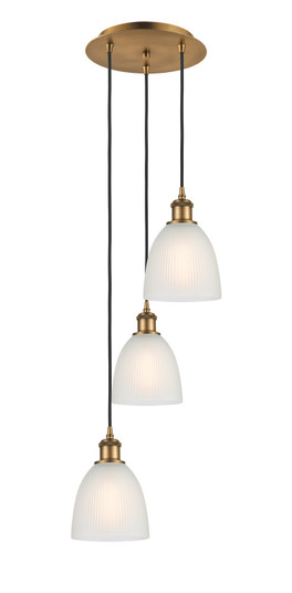 Ballston Three Light Pendant in Brushed Brass (405|113B3PBBG381)