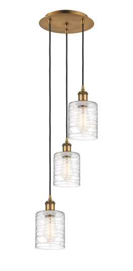 Ballston Three Light Pendant in Brushed Brass (405|113B3PBBG1113)