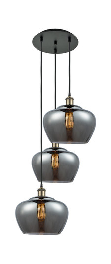 Ballston Three Light Pendant in Black Antique Brass (405|113B3PBABG93L)