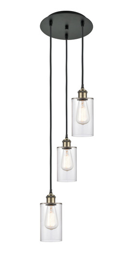 Ballston Three Light Pendant in Black Antique Brass (405|113B3PBABG802)