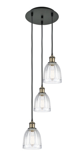 Ballston Three Light Pendant in Black Antique Brass (405|113B3PBABG442)