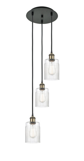 Ballston Three Light Pendant in Black Antique Brass (405|113B3PBABG342)