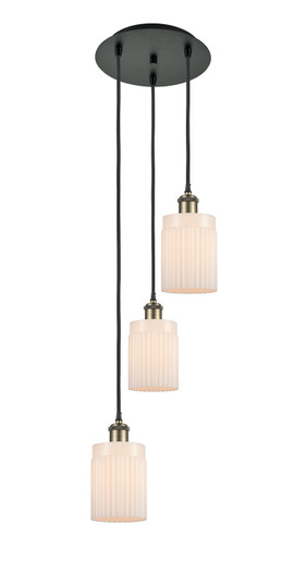 Ballston Three Light Pendant in Black Antique Brass (405|113B3PBABG341)