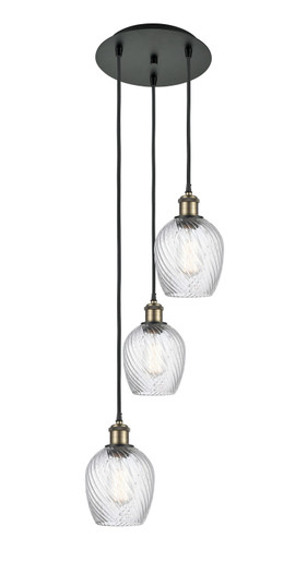 Ballston Three Light Pendant in Black Antique Brass (405|113B3PBABG292)