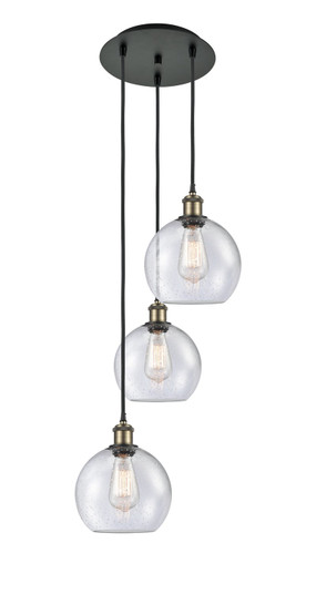 Ballston Three Light Pendant in Black Antique Brass (405|113B3PBABG1248)