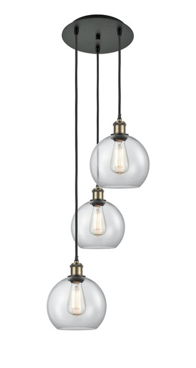 Ballston Three Light Pendant in Black Antique Brass (405|113B3PBABG1228)