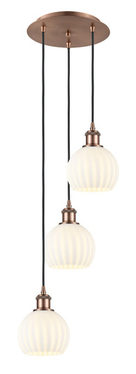 Ballston Three Light Pendant in Antique Copper (405|113B3PACG12176WV)
