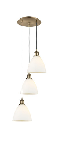 Ballston Three Light Pendant in Antique Brass (405|113B3PABGBD751)