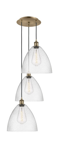 Ballston Three Light Pendant in Antique Brass (405|113B3PABGBD124)