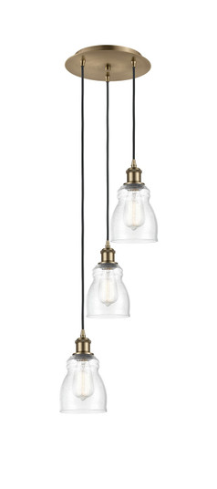 Ballston LED Pendant in Antique Brass (405|113B3PABG394)