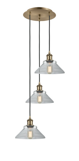 Ballston Three Light Pendant in Antique Brass (405|113B3PABG132)