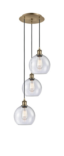 Ballston Three Light Pendant in Antique Brass (405|113B3PABG1248)