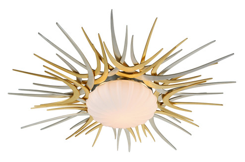 Helios LED Flush Mount in Gold And Silver Leaf (68|22432GLSL)