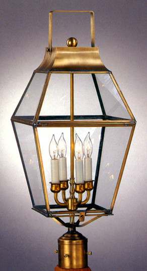 Coachmen Four Light Post Mount in Antique Brass (265|53842ABC)