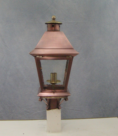 Santana One Light Post Mount in Antique Copper (265|46123ACSS)