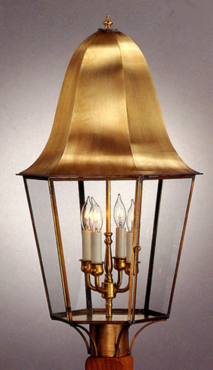 Iris Three Light Post Mount in Antique Brass (265|15332ABC) Iris Three Light Post Mount in Antique Brass (265|15332ABC)