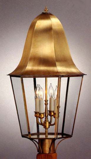 Iris Three Light Post Mount in Antique Brass (265|15332ABC)