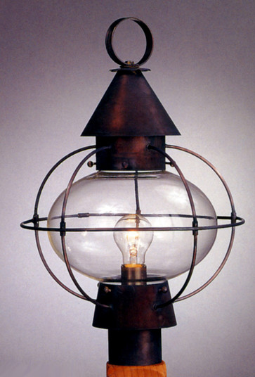 Neptune One Light Post Mount in Dark Brass (265|14322DBC)