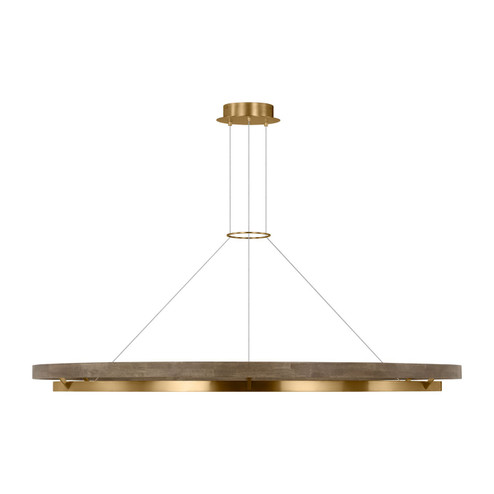 Grace LED Chandelier in Natural Brass/ Weathered Oak (182|SLCH30030NBW)