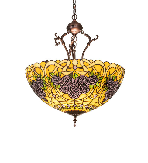 Rose Bouquet Three Light Pendant in Mahogany Bronze (57|268655)