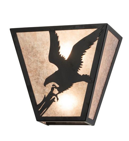 Strike Of The Eagle Two Light Wall Sconce in Black Metal (57|265562)