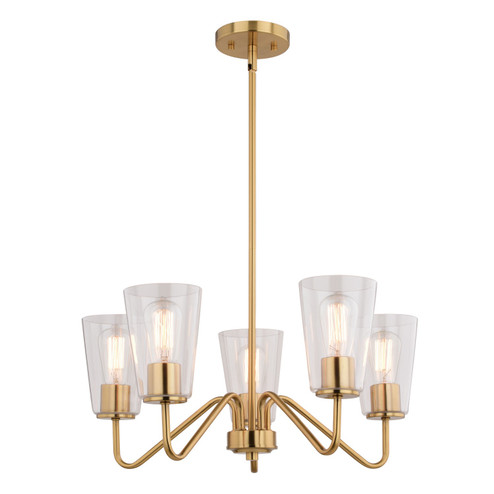 Beverly Five Light Chandelier in Muted Brass (63|H0286)