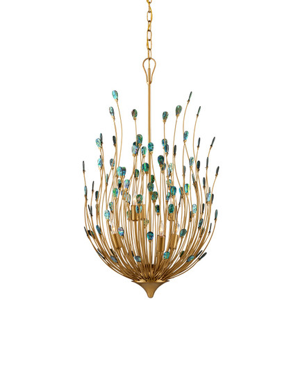 Delphos Six Light Chandelier in Contemporary Gold/Natural (142|90001149)