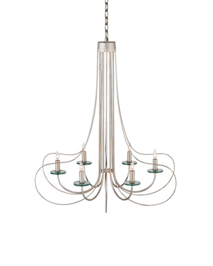 Harrow Chandelier Six Light Chandelier in Contemporary Silver Leaf/Contemporary Silver/Clear (142|90001137)