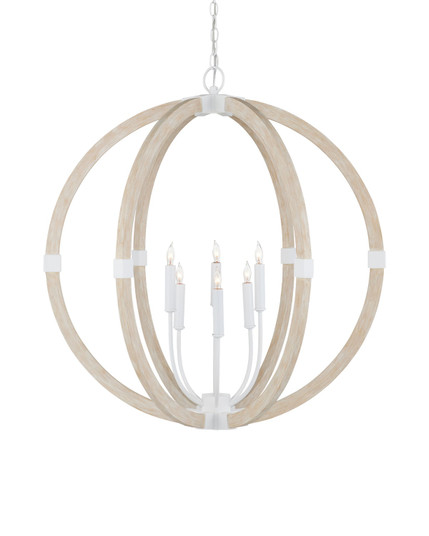 Bastian Six Light Chandelier in Sandstone/Sugar White (142|90001131)