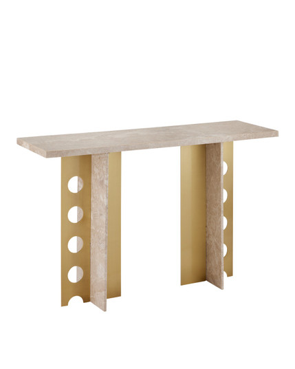 Selene Console Table in Natural/Polished Brass (142|40000182)