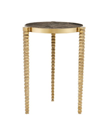 Corrado Cappuccino Marble Accent Table Accent Table in Polished Brass/Natural (142|40000180)