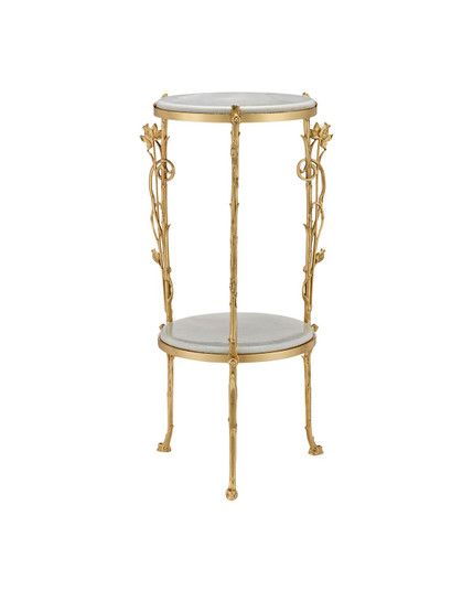 Fiore Accent Table in Polished Brass/Natural (142|40000178)