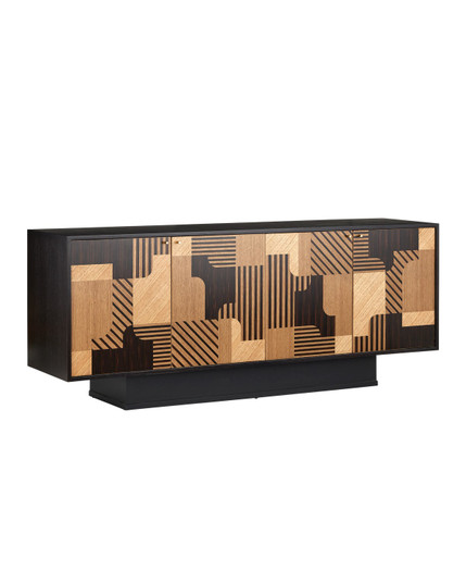 Memphis Credenza in Natural/Espresso/Polished Brass (142|30000277)