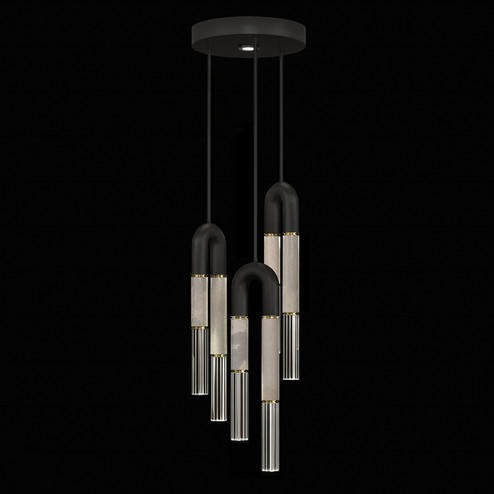 Antonia LED Pendant in Black/Brass/Smoke (48|923840112ST)